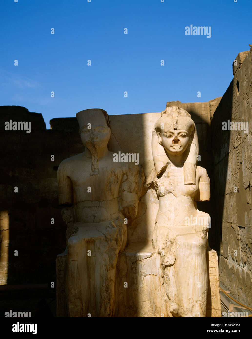 Luxor Egypt Luxor Temple Tuthmosis IV & Queen Mutemwia Stock Photo