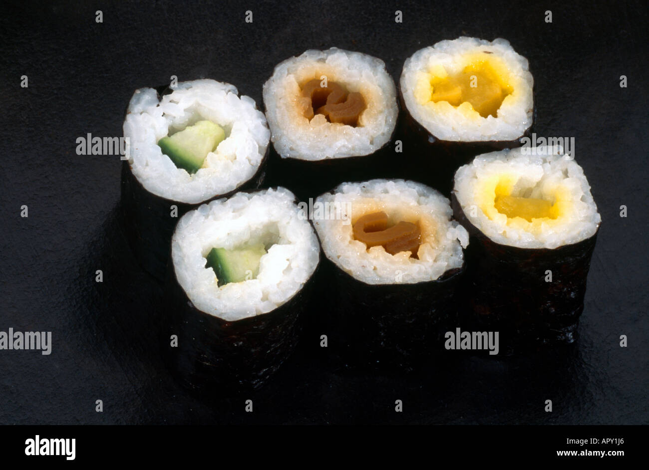Japanese Sushi Rolls Stock Photo