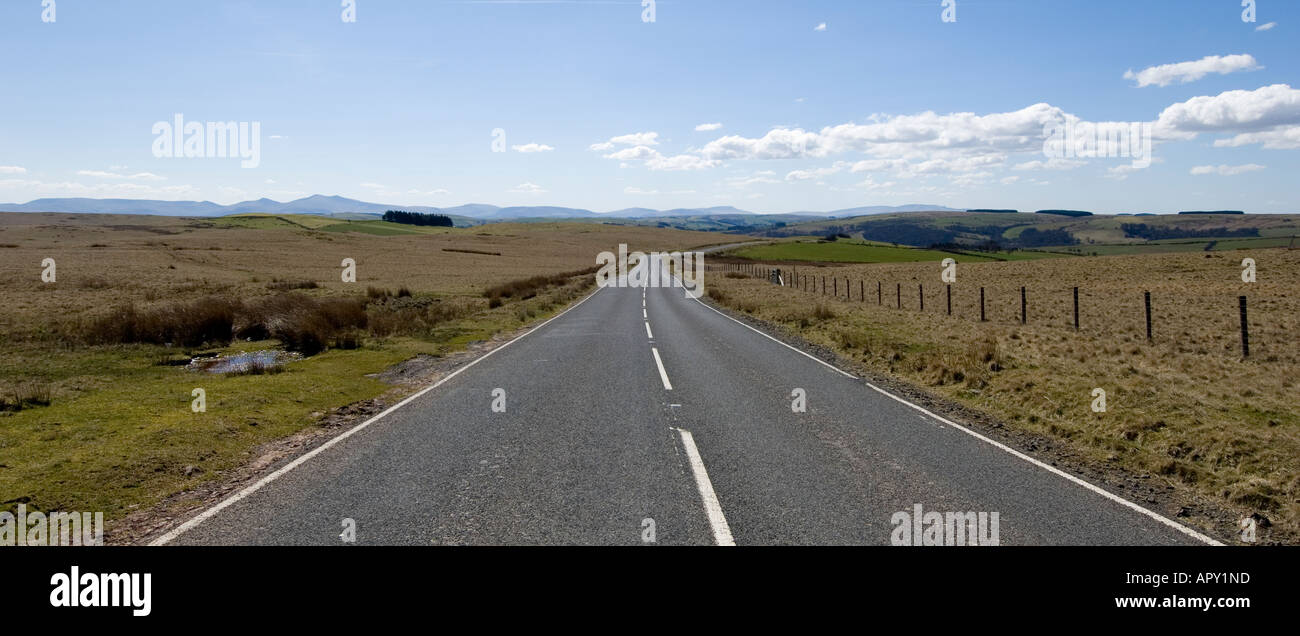 B4520 road from BUILTH WELLS to BRECON powys with brecon beacons in the