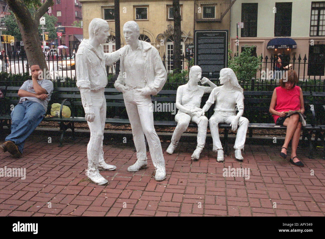 Sculpture Gay Liberation By George Segal In Sheraden Square Stock Photo Alamy