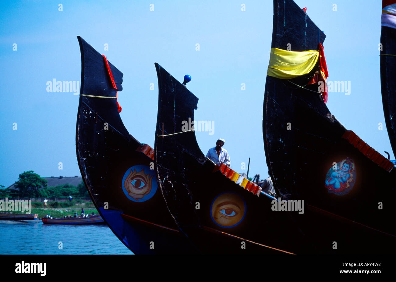 Kollam (Quilon) Kerala India Fishing Harbour with Men on Boat - Lotus ...