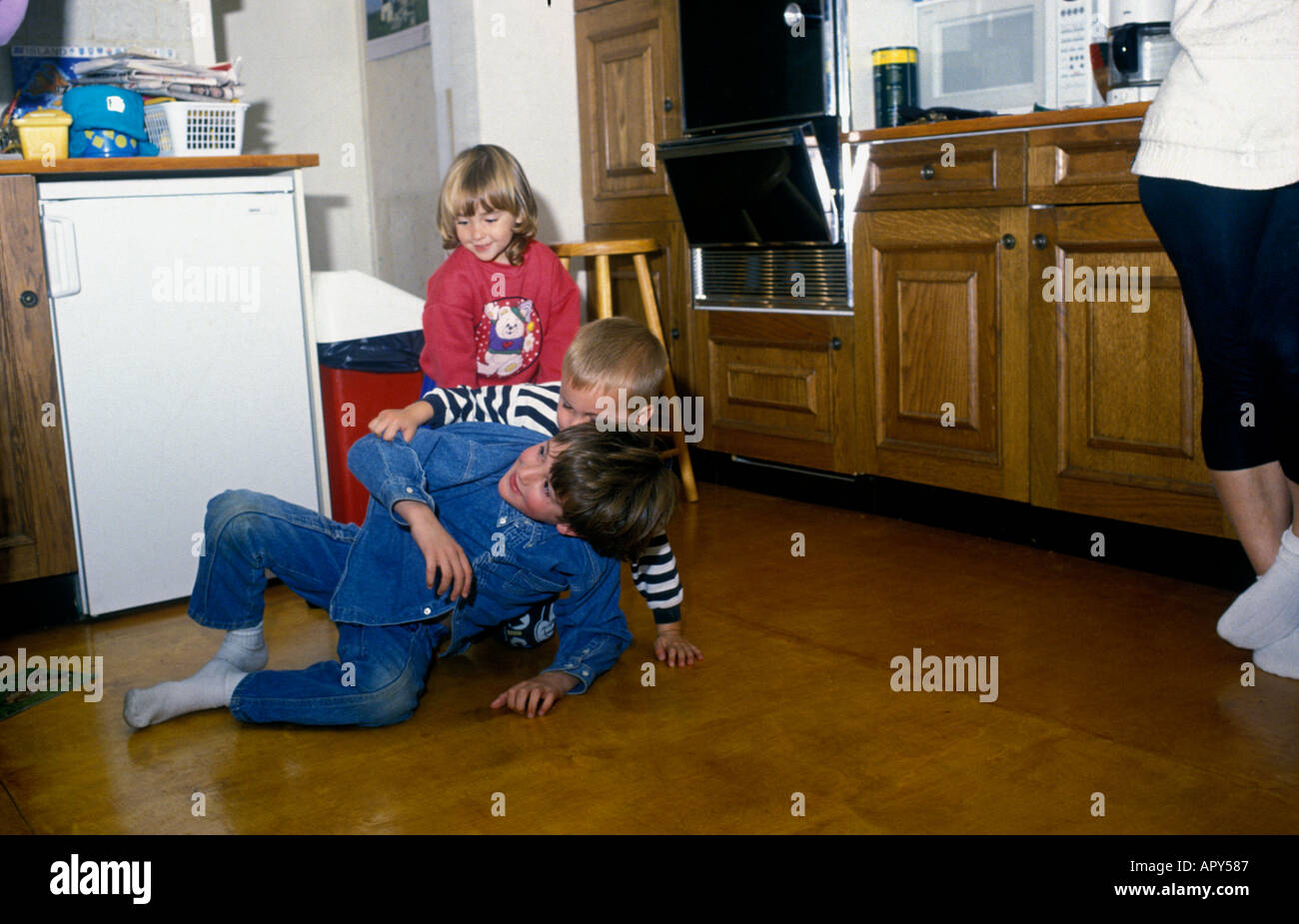 Sister Washes His Inferior Brother Brother Sister Play Fighting On High Resolution Stock Photography and