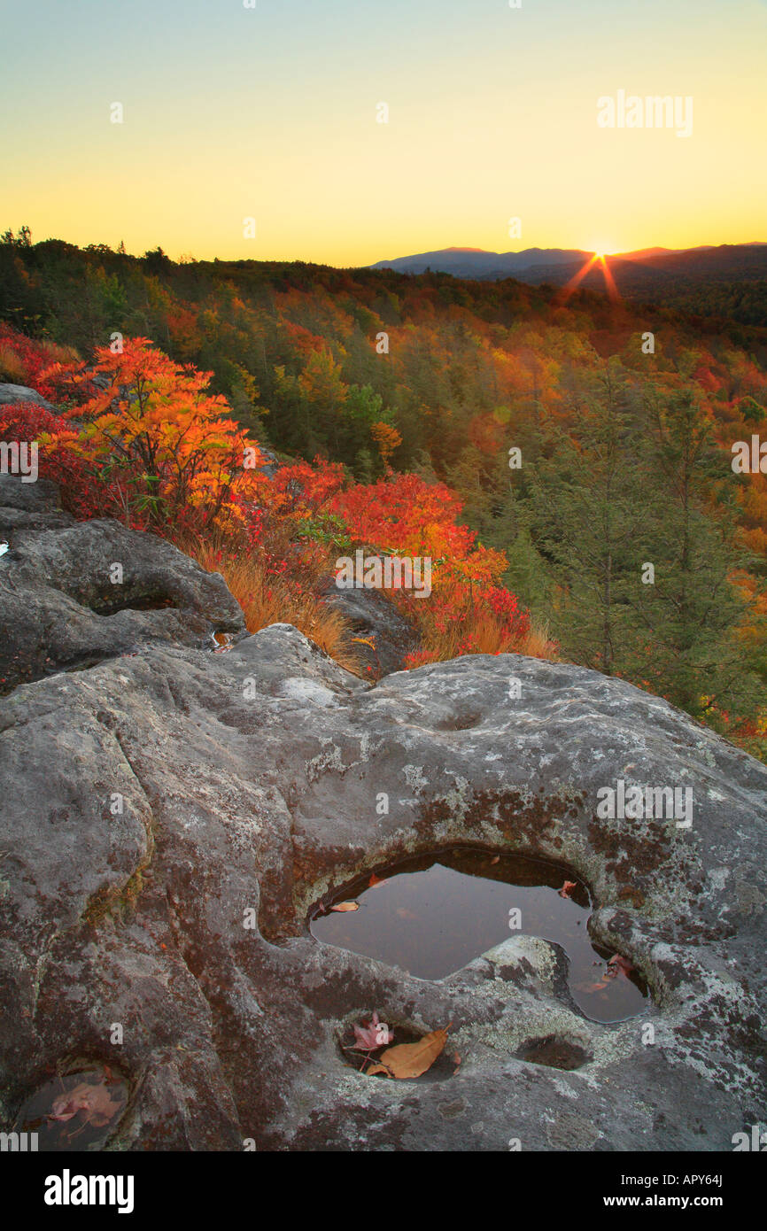 Sunset View from Flat Top, Blue Ridge Parkway, North Carolina, USA Stock Photo