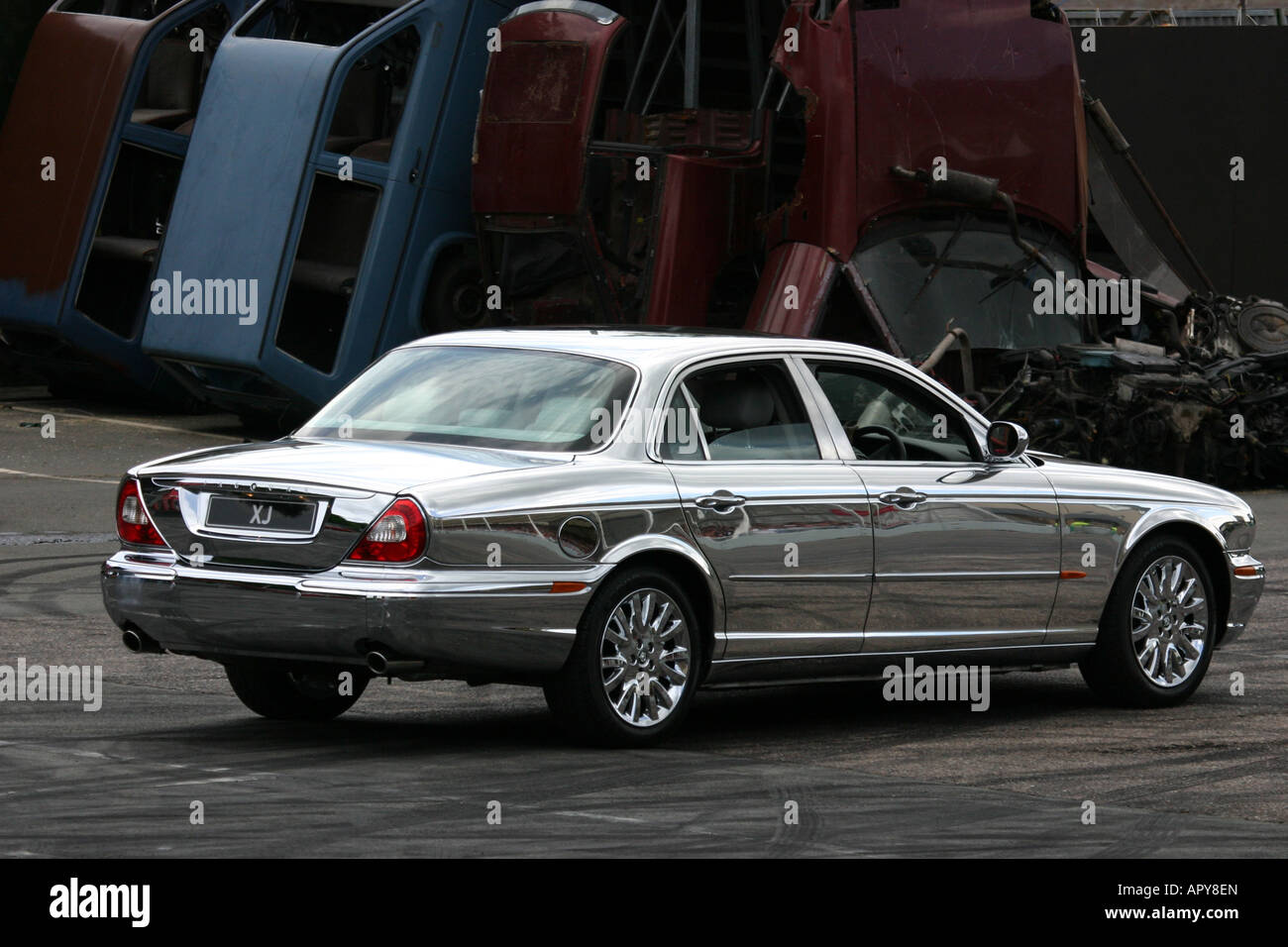 Silver X Type Jaguar Stock Photo