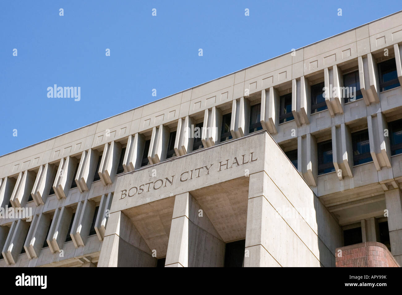 Boston City Hall in Government Center Stock Photo