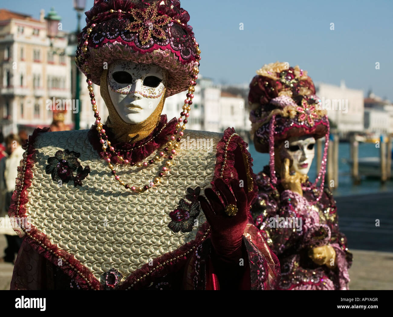 Carnival in Venice - Costumed Couple Stock Photo - Alamy