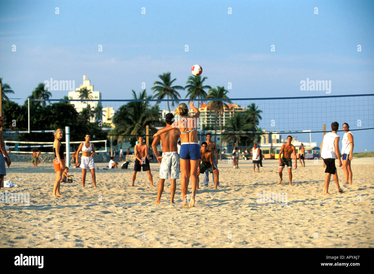 Beachvolleyball, Miami Beach Florida, USA Stock Photo Alamy