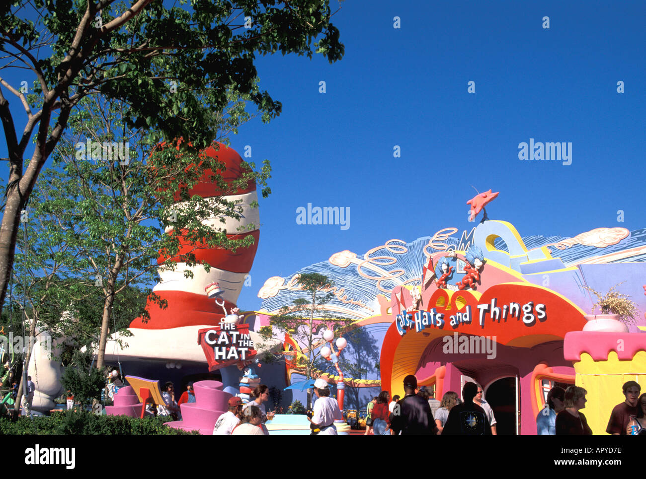 ORLANDO FL Universal Islands of Adventure Seuss Landing red hat Stock Photo
