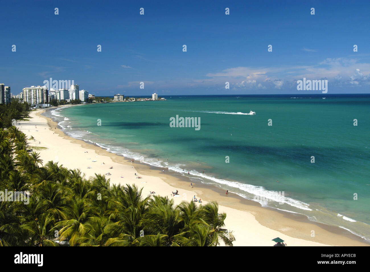 San Juan Puerto Rico Overview of Isla Verde Beach Stock Photo