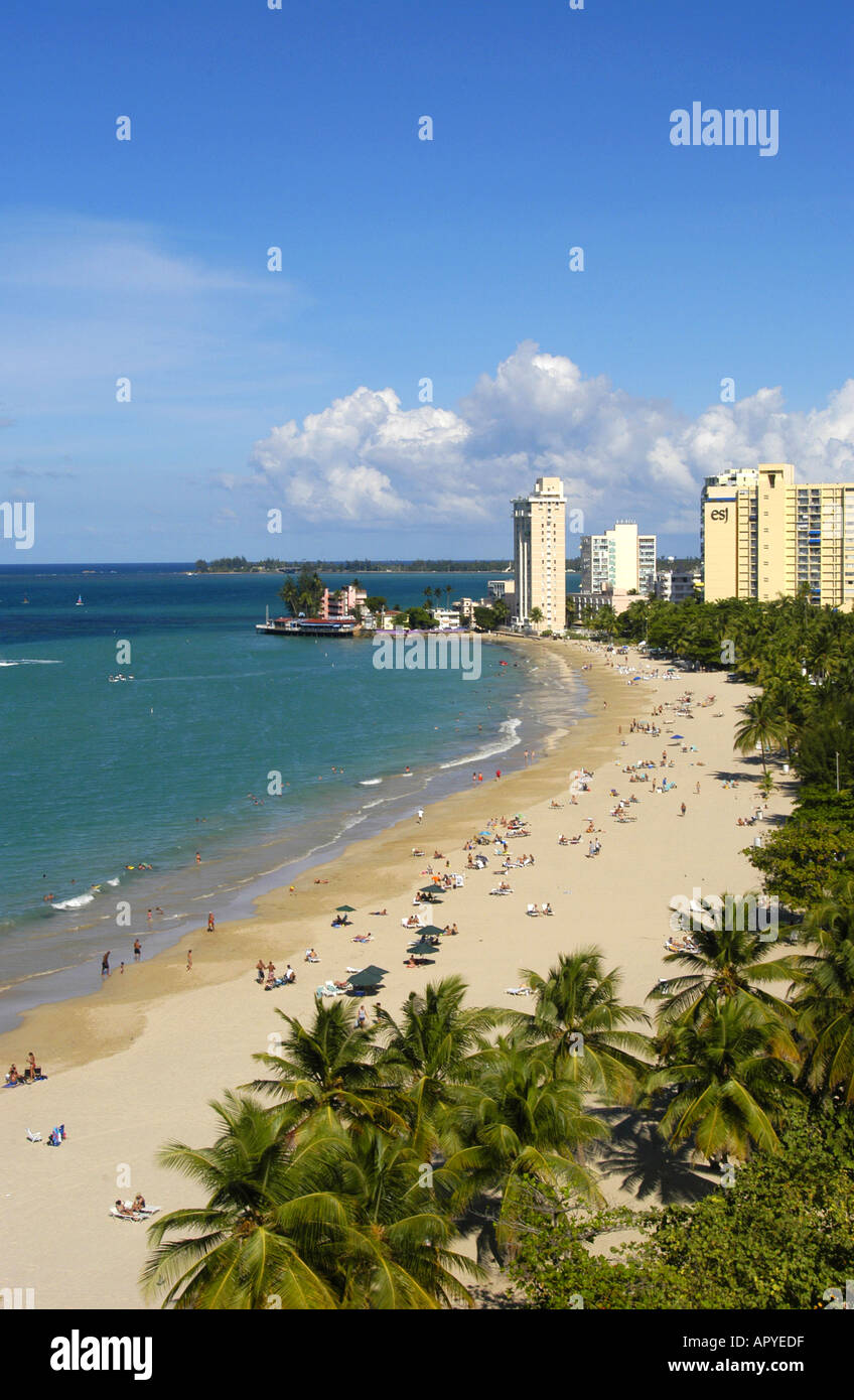 San Juan Puerto Rico Overview of Isla Verde Beach Stock Photo - Alamy