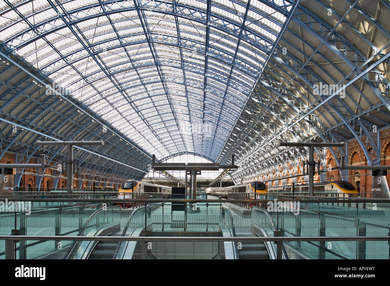 Interior of the refurbished St Pancras International Station Stock Photo
