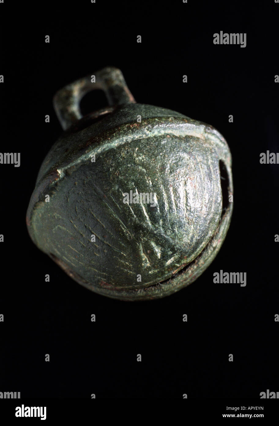 POST MEDIEVAL copper alloy Crotal bell Stock Photo