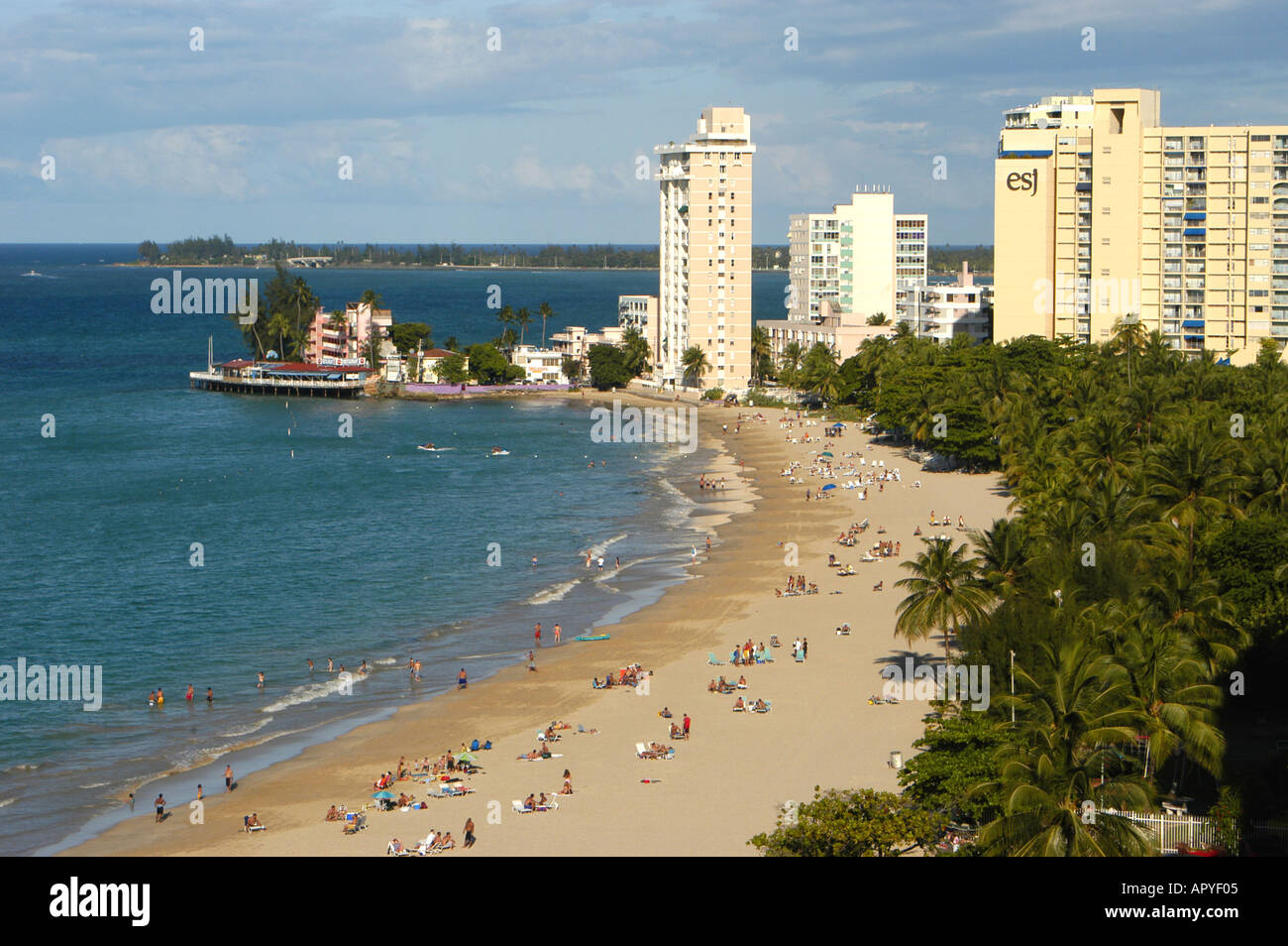 San Juan Puerto Rico Overview of Isla Verde Beach Stock Photo