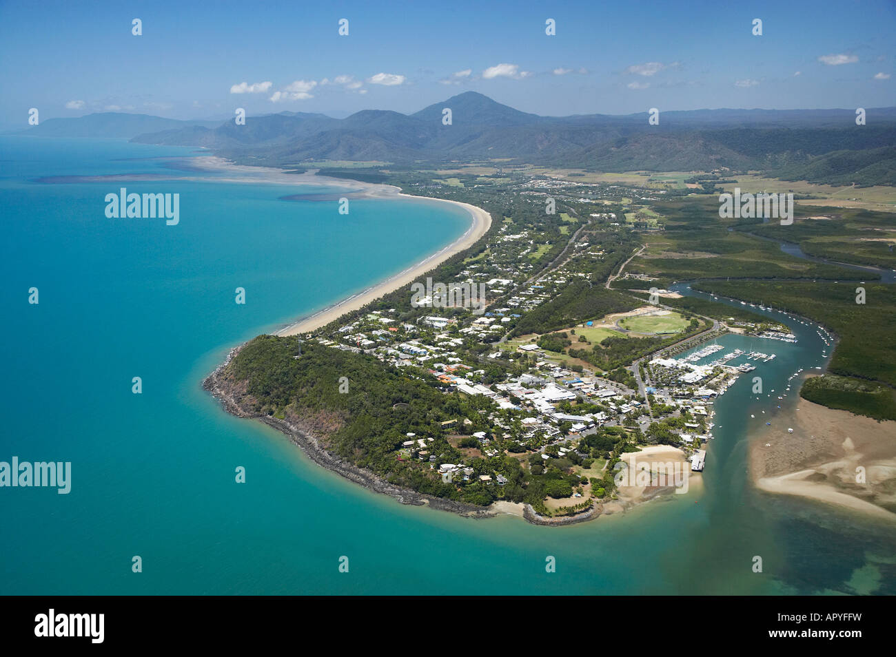 Port Douglas near Cairns North Queensland Australia aerial Stock Photo