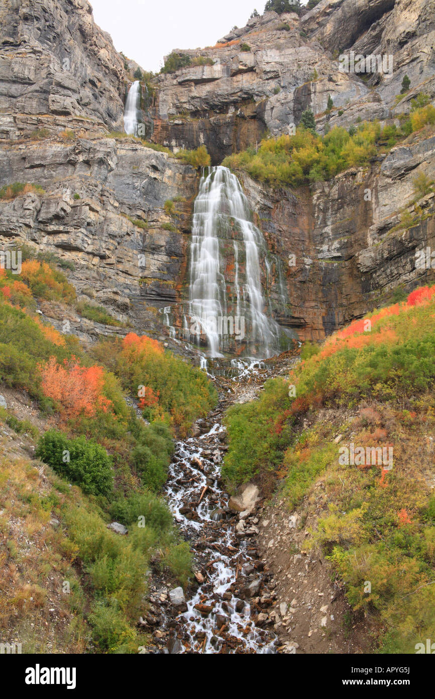 Bridal Veil Falls, Alpine Loop, Provo Canyon, Provo, Utah, USA Stock