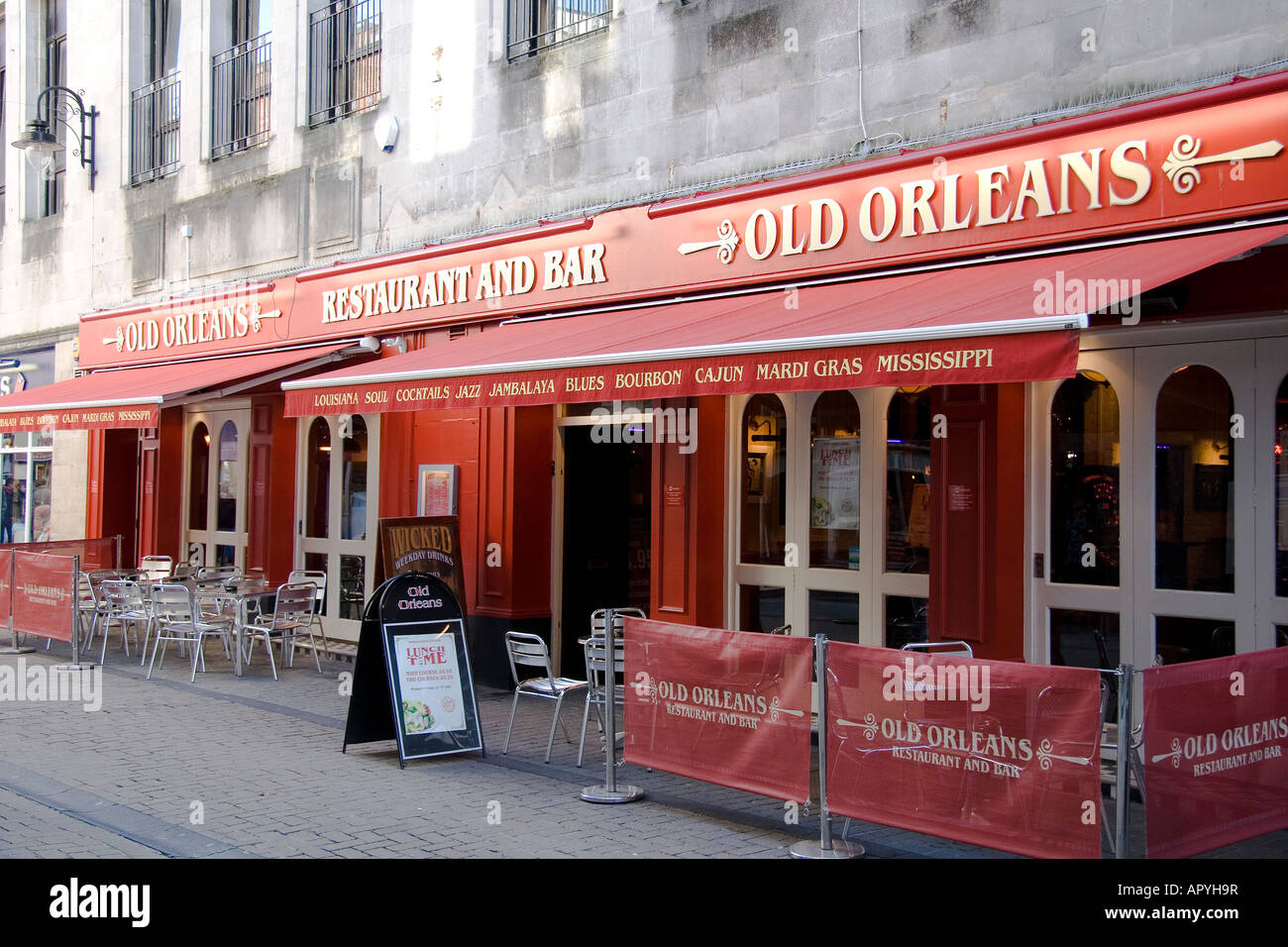 The Old Orleans bar & restaurant Church St Cardiff Stock Photo