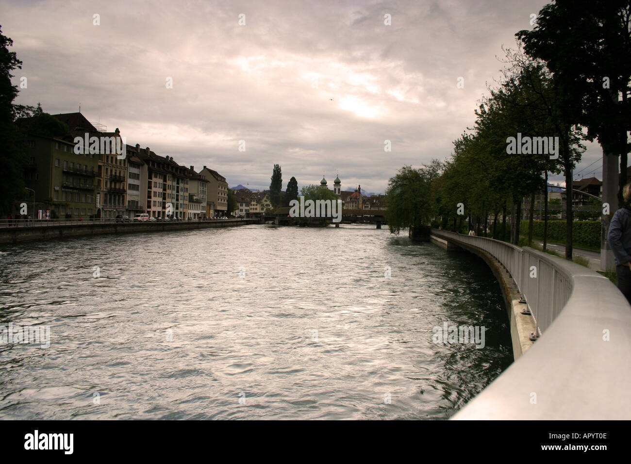 The Reuss River Lucerne Switzerland Stock Photo