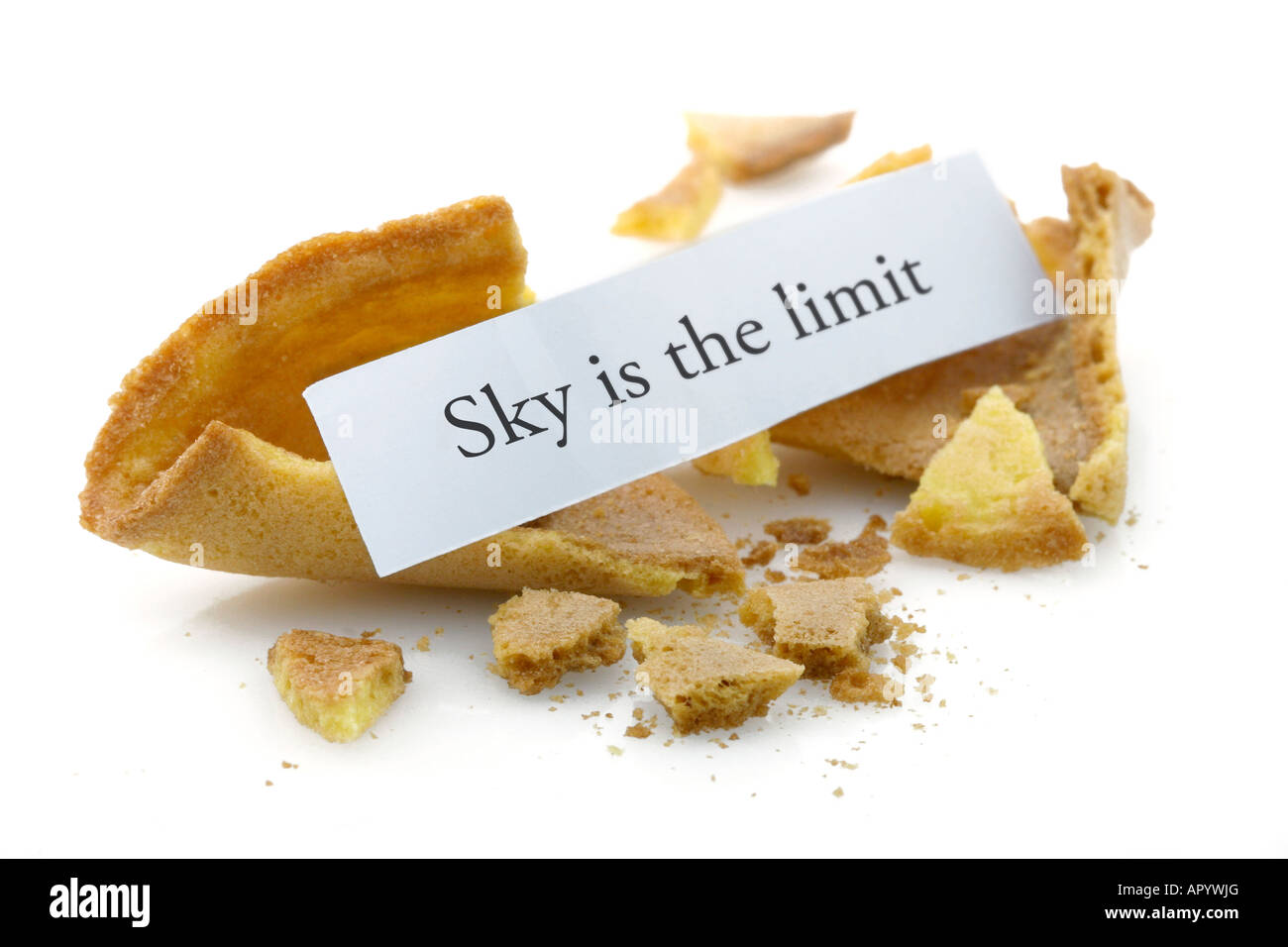 Opened fortune cookie with a positive message the future is yours Stock Photo