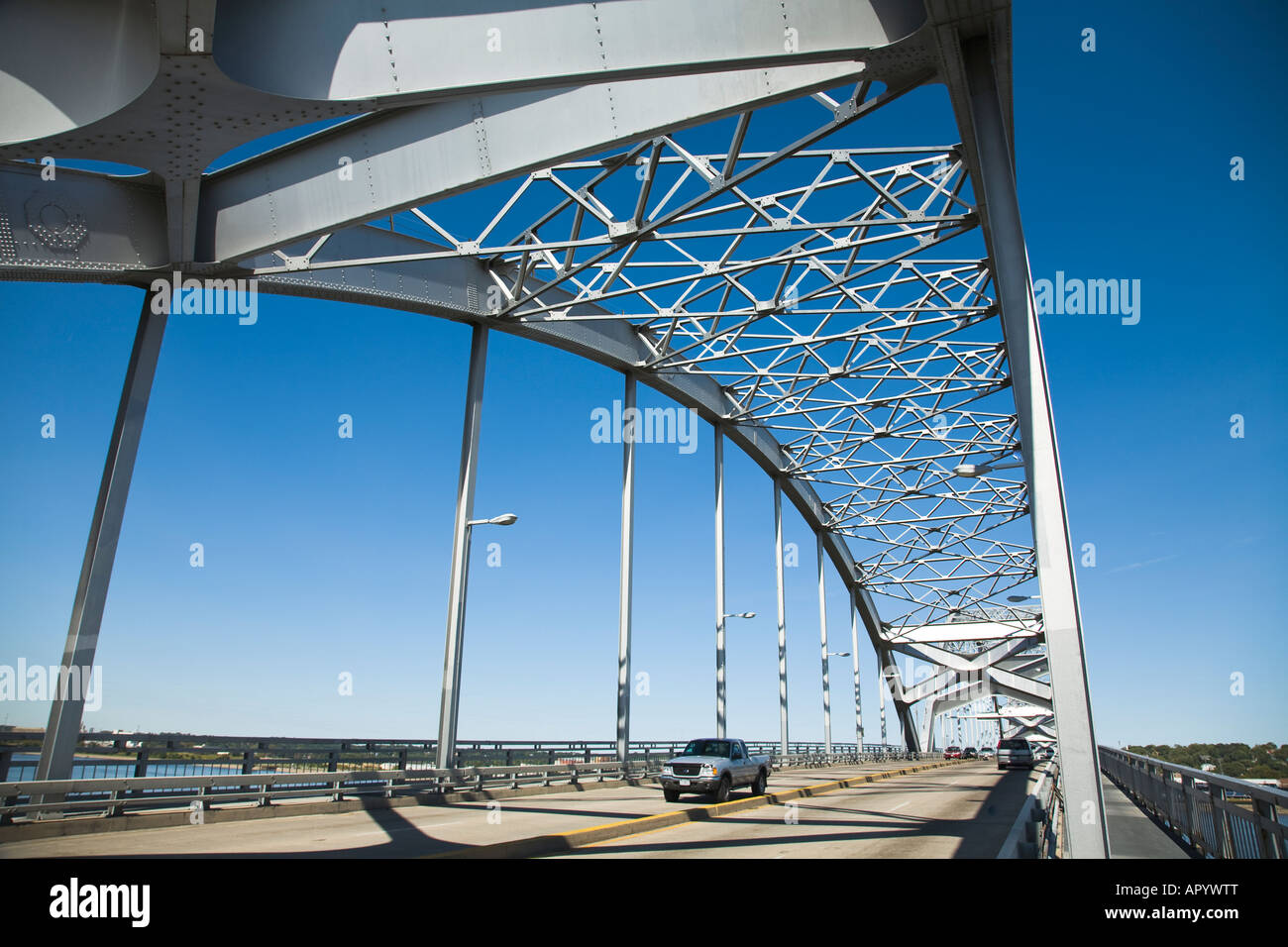 ILLINOIS Rock Island Centennial bridge over Mississippi River to