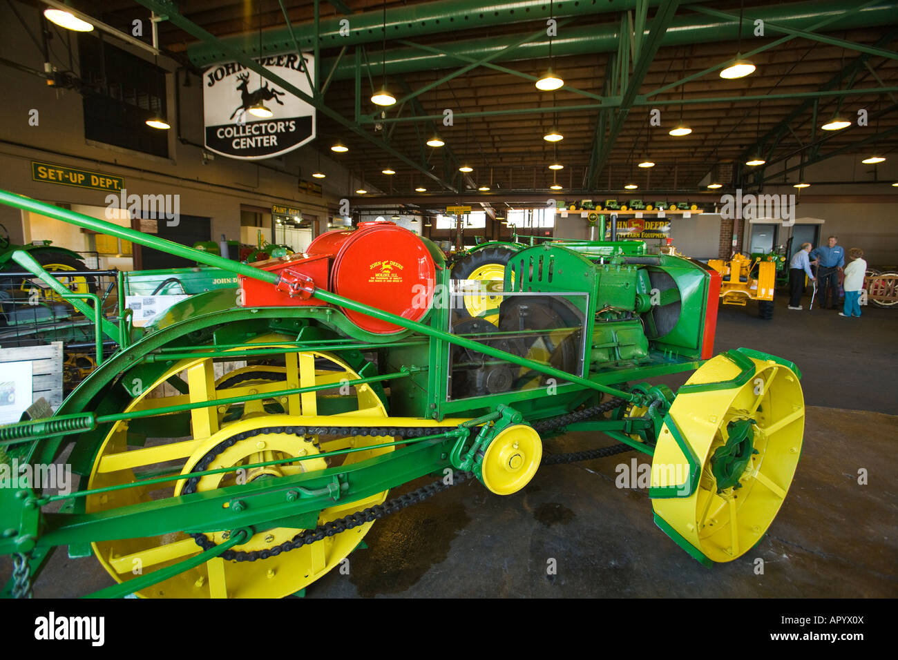 ILLINOIS Moline Restored tractor displayed in John Deere Collections Center Stock Photo