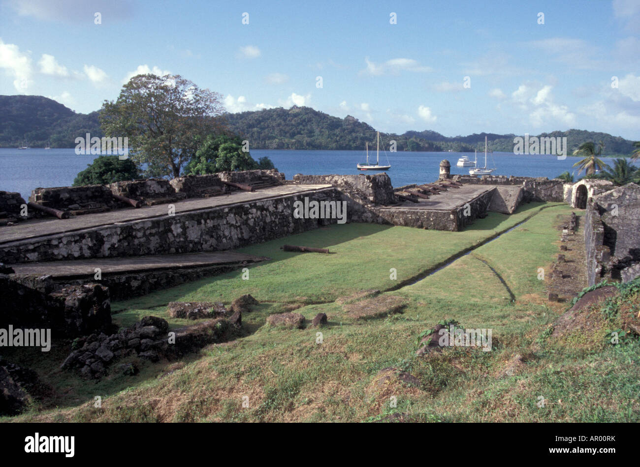 Fuerte Santiago 18th century Spanish colonial fort in Portobelo, Panama, Central America Stock Photo