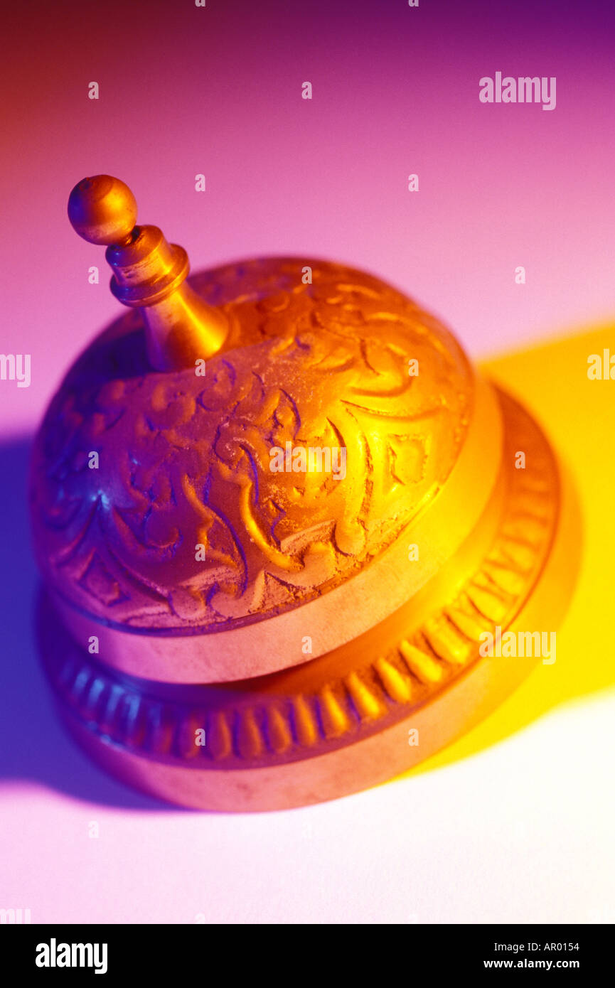 Brass hotel desk bell Stock Photo