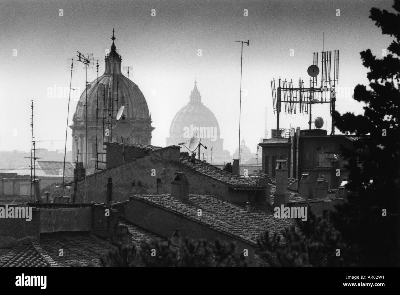 Roofs, Basilica S. Pietro Rome, Italy Stock Photo
