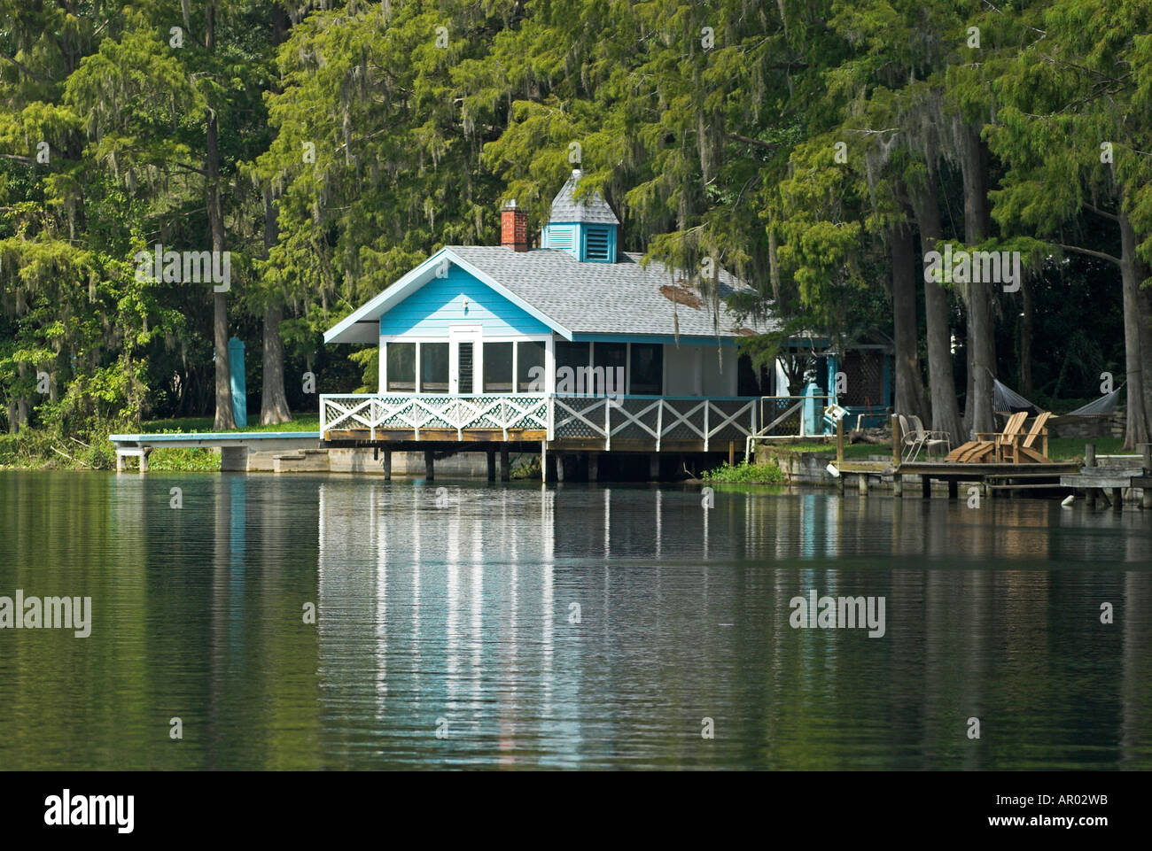 Boat house on Rainbow River, Ocala National Forest, Florida, USA Stock  Photo - Alamy