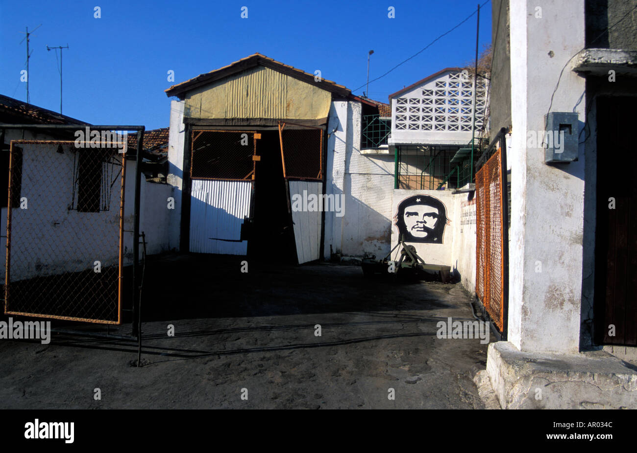 Che Guevara Portrait On Wall Stock Photo