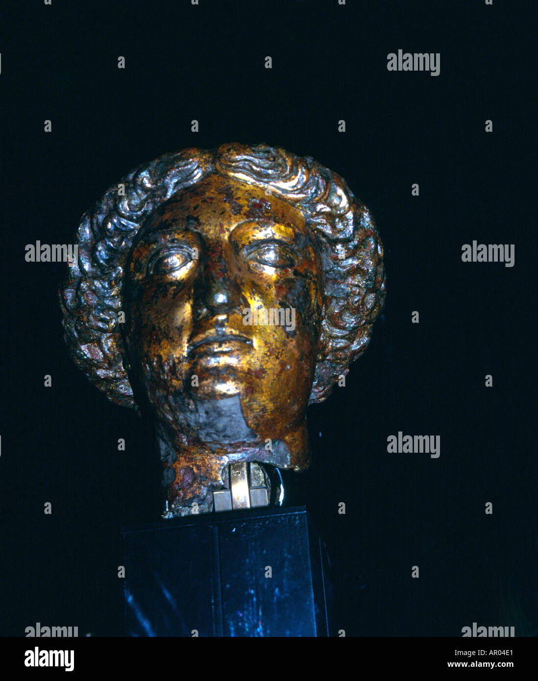 Bronze head of goddess Sulis Minerva Roman baths Bath Somerset England ...