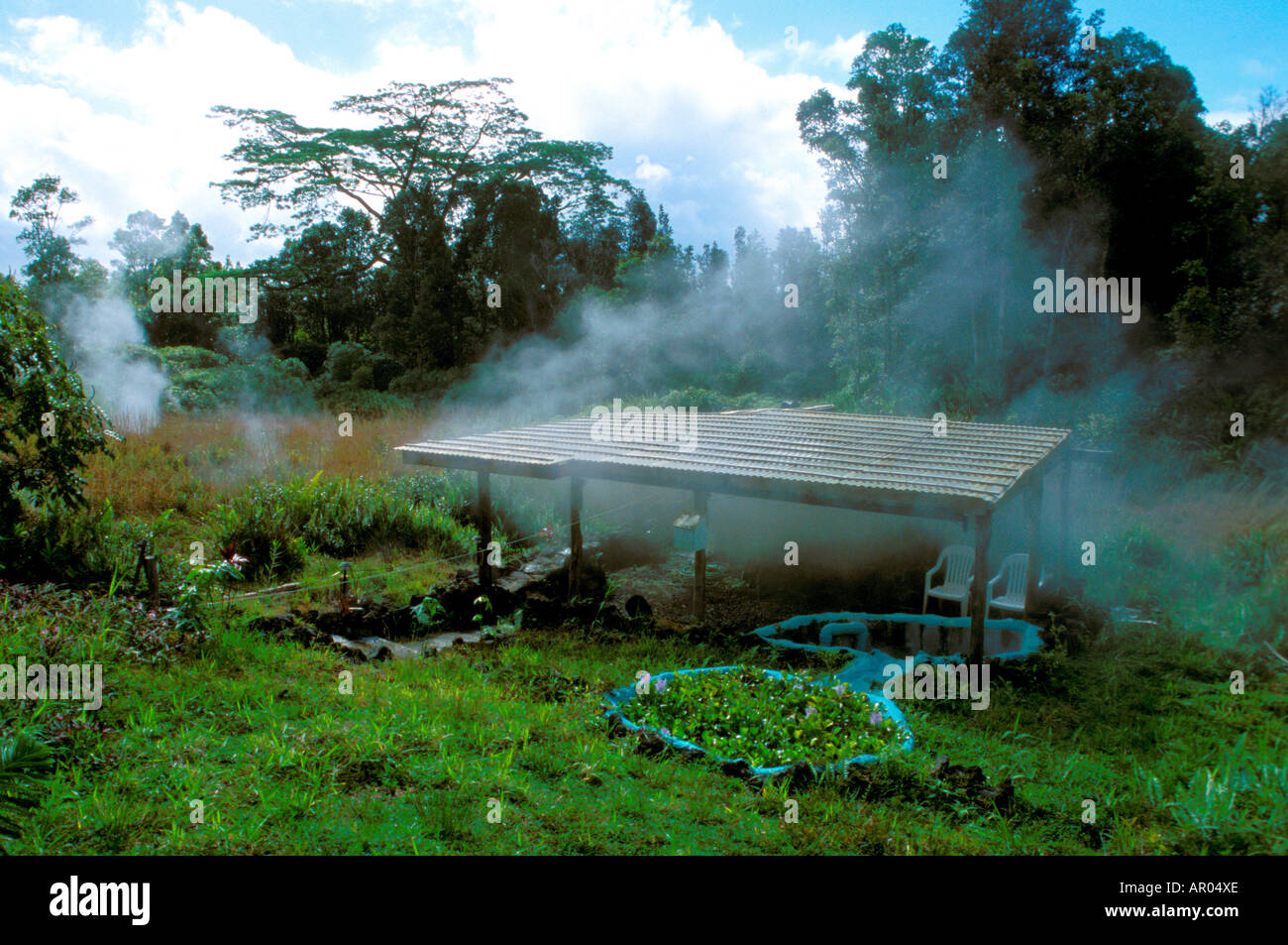 A Sauna powered by the natural steam vents on the Big Island Hawaii USA