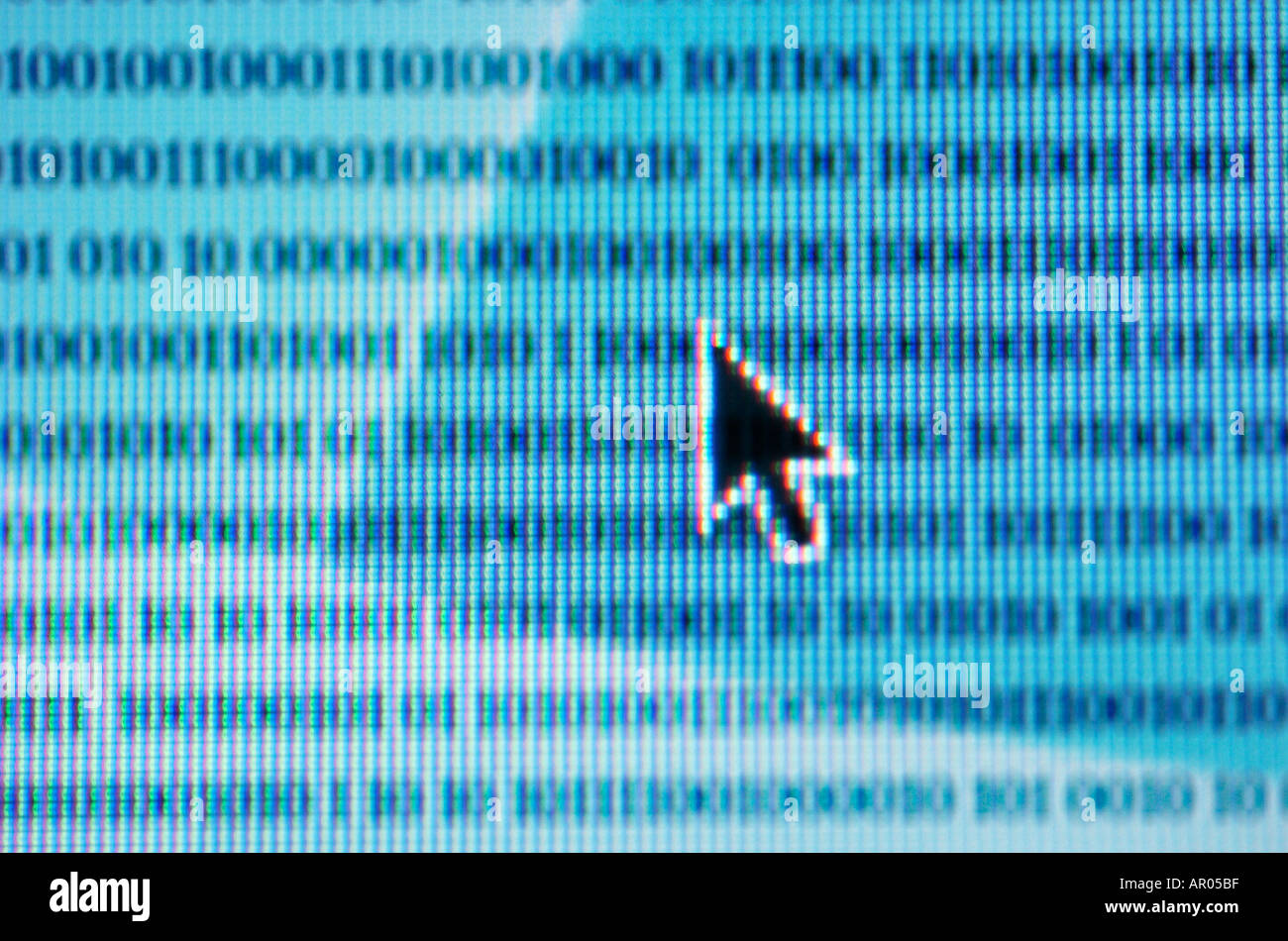 Binary Code with computer cursor pointer Stock Photo - Alamy