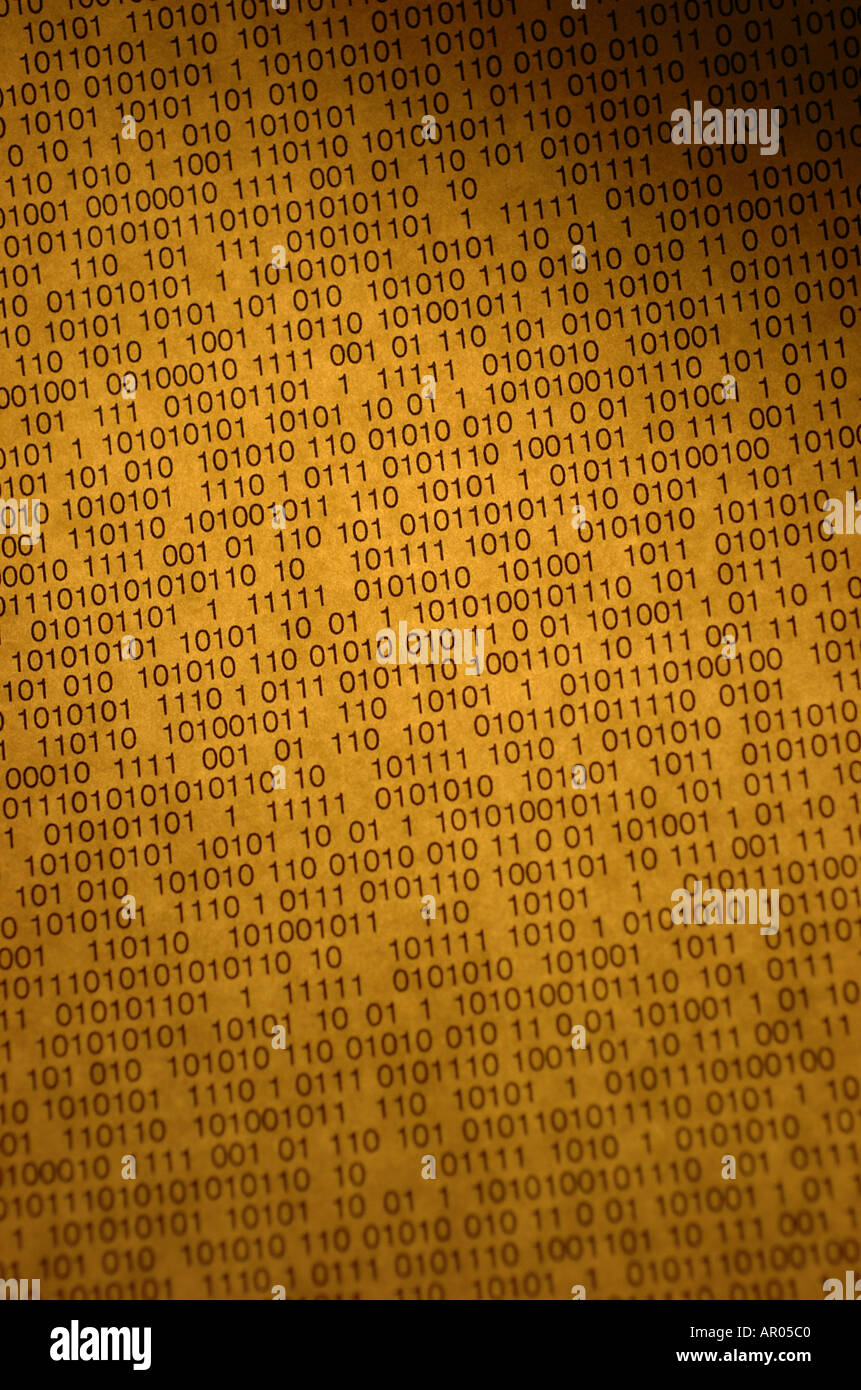 Digital information binary code with dramatic lighting Stock Photo - Alamy