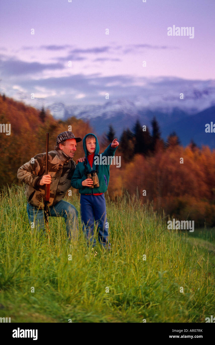 Father & Son Hunting Fall Southcentral Alaska Stock Photo - Alamy