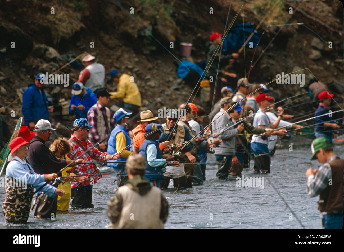 Combat sport fishing Kenai & Russian River KP Alaska Stock Photo Alamy