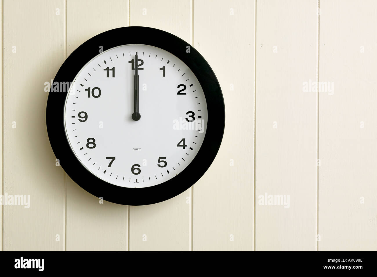 Wall Clock Showing Time At Midnight Midday 12 O Clock 1200 2400 Stock 