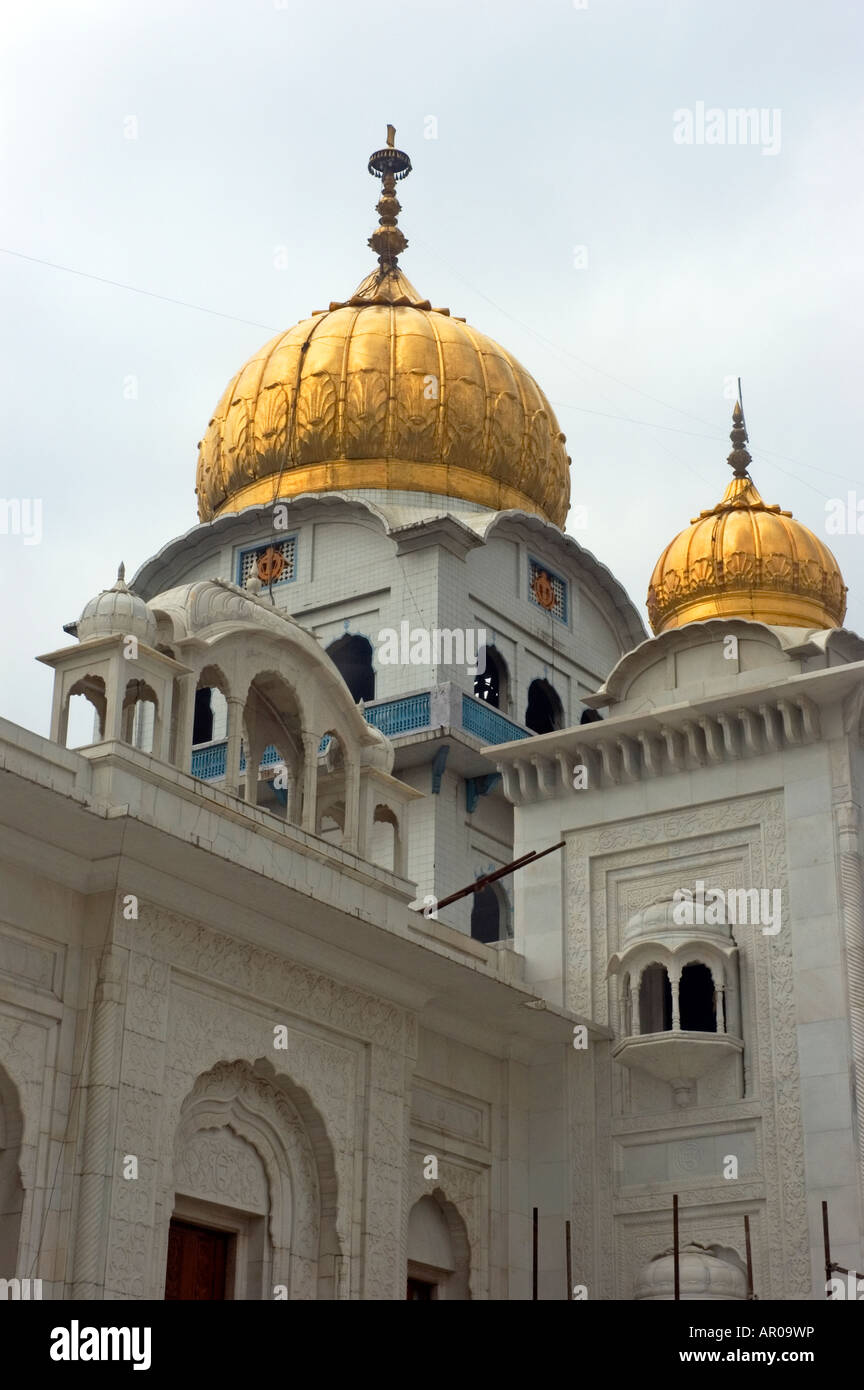 Gold cuppola of the Gurdwara Bangla Sahib, Sikh Temple in New Delhi, India. Stock Photo