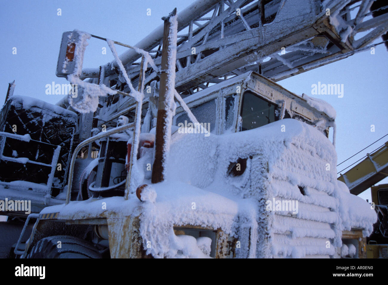 heavy equipment used in the Prudhoe Bay oil fields Arctic coast North