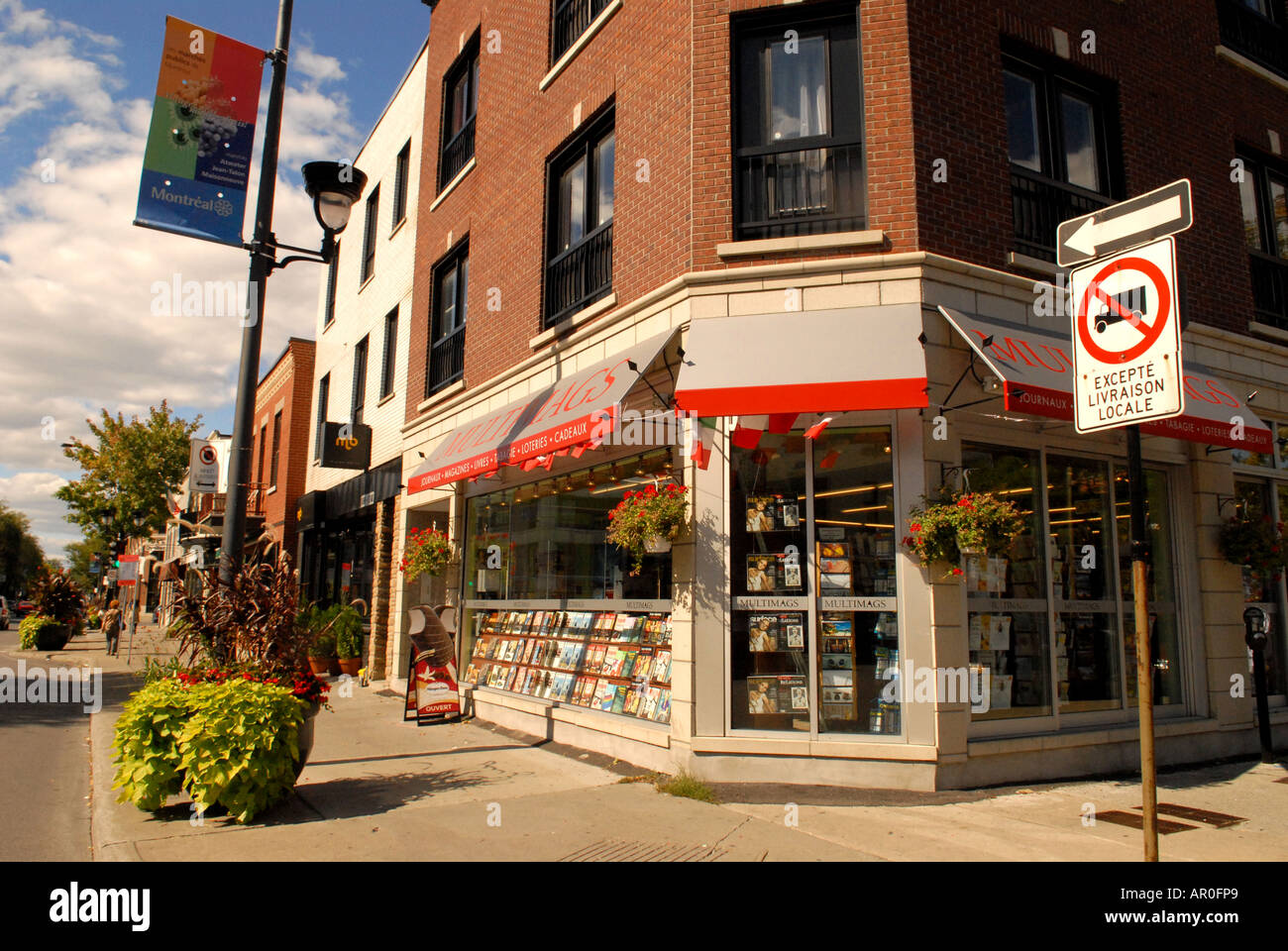 Bookstore on Boulevard St Laurent in the Italian area Montreal Stock
