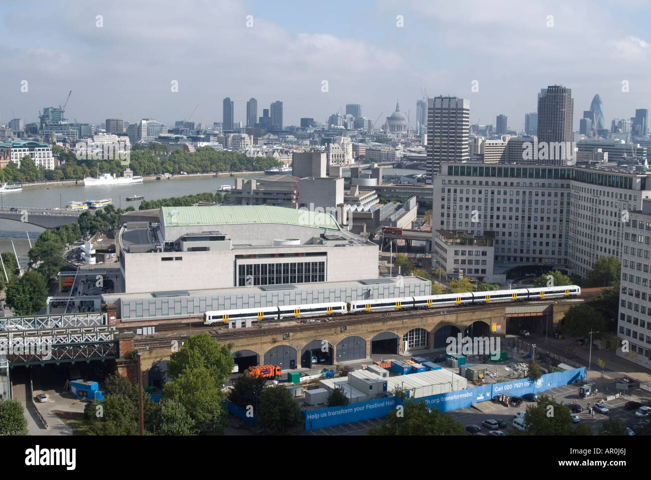 train heading south from Charing Cross station in London Stock Photo