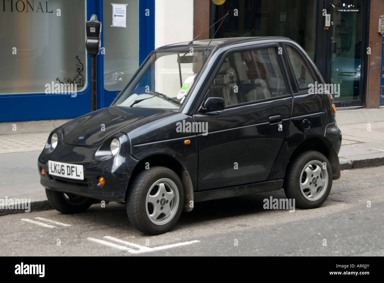 G-Wiz micro electric car parked on a street in London, England. Stock Photo