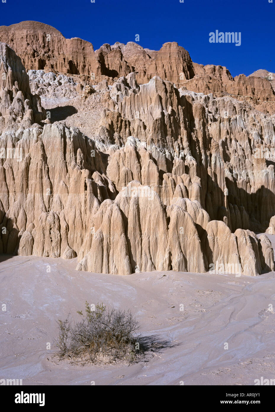 Formations eroded out of clay, near Panaca on the road 93, Nevada, USA Stock Photo