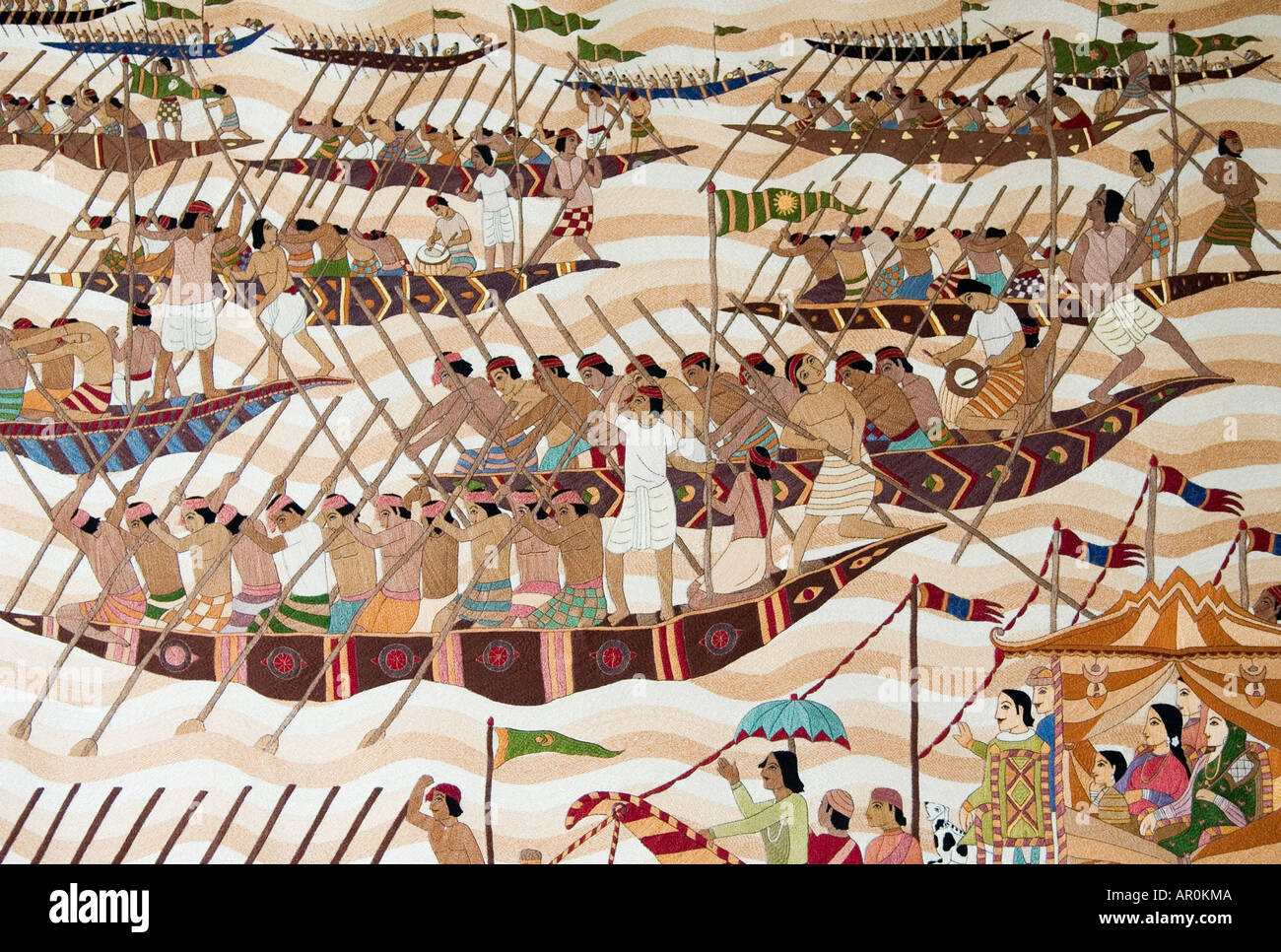 Hand made embroidered Bengali nakshi kanta embroidery textile from