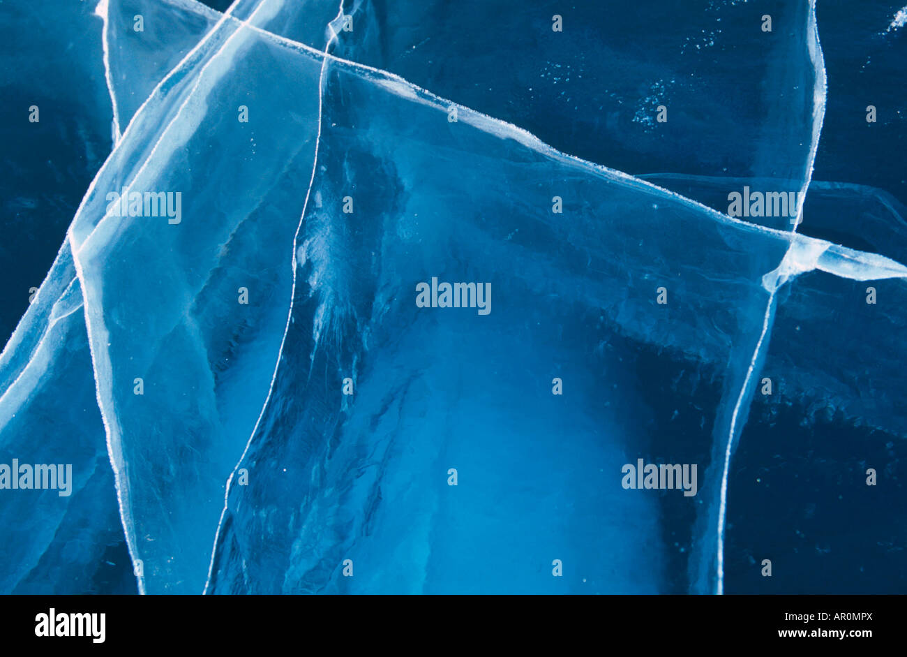 Close-up of Frozen River Ice in Detail Alaska Stock Photo