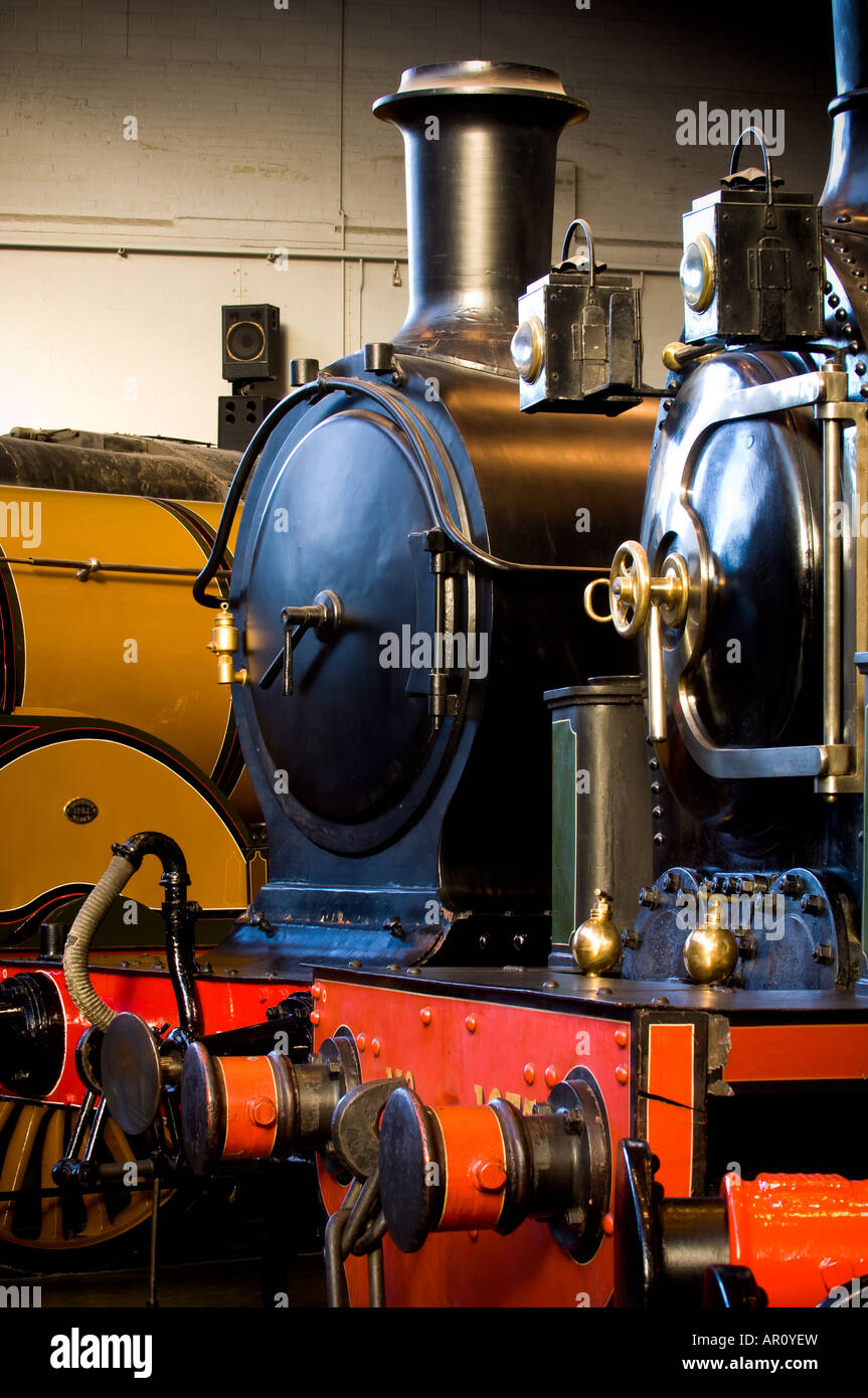 Smokebox doors on the front of steam on display in the