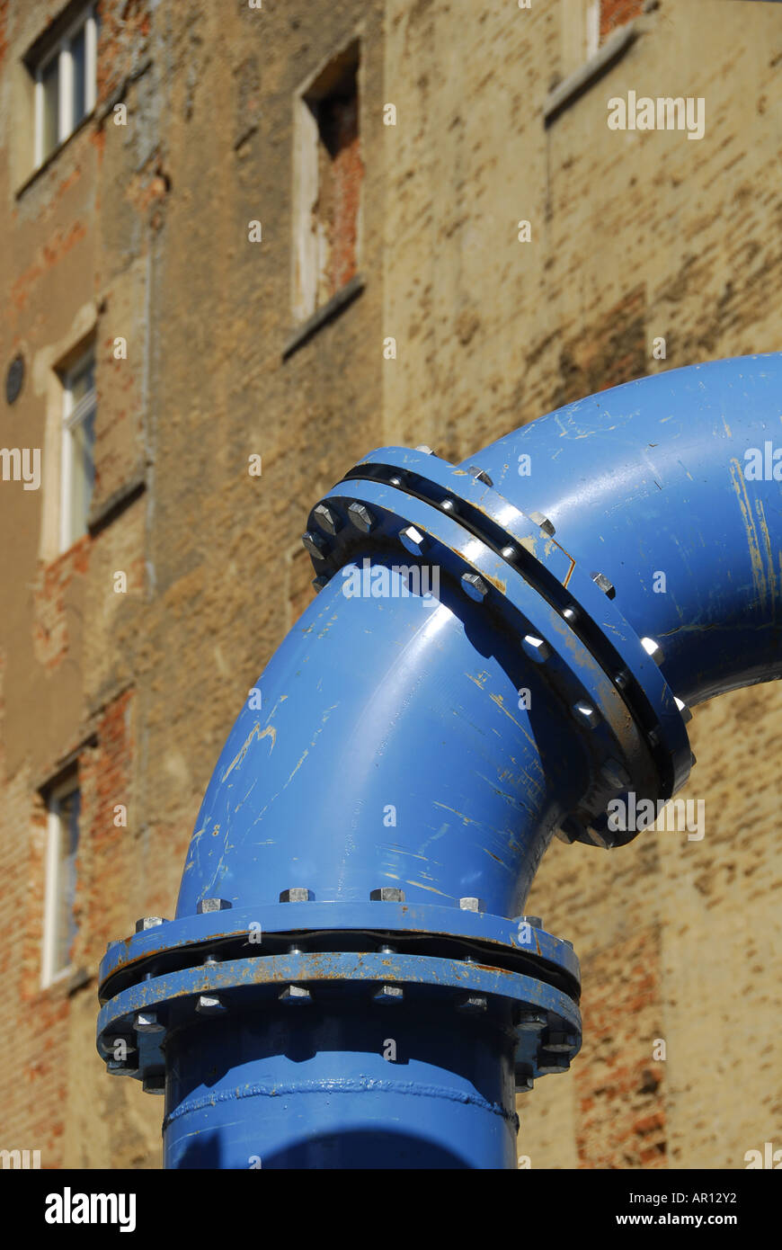 Blue pipeline Stock Photo