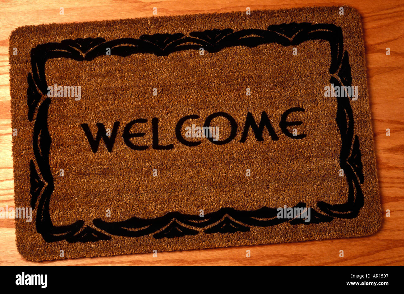 Welcome mat wipe your feet Stock Photo