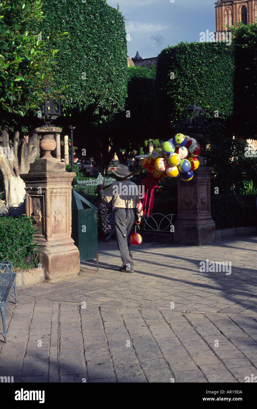 Balloon seller Le Jardin San Miguel de Allende Mexico Stock Photo