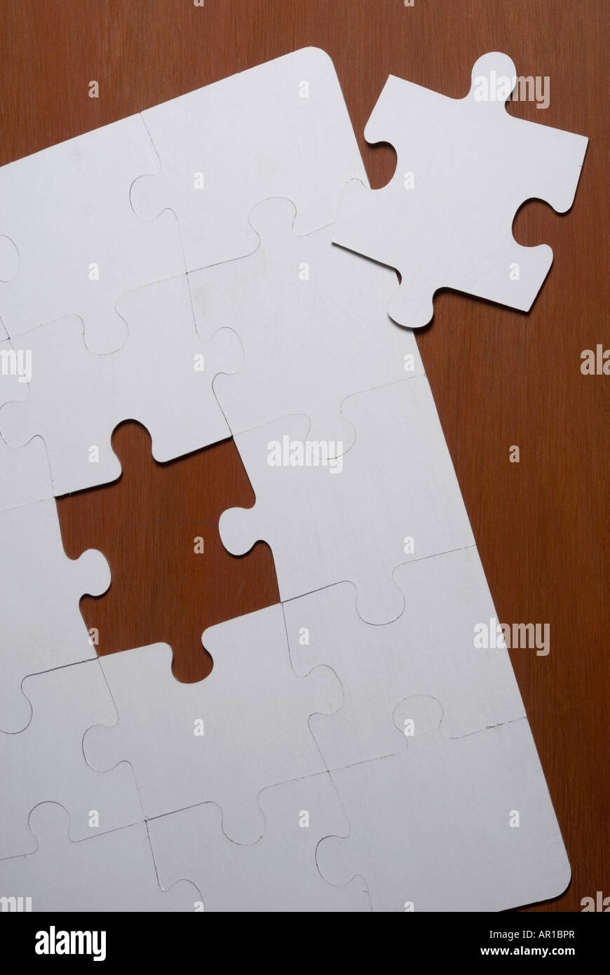 Jigsaw puzzle, elevated view, closeup Stock Photo Alamy