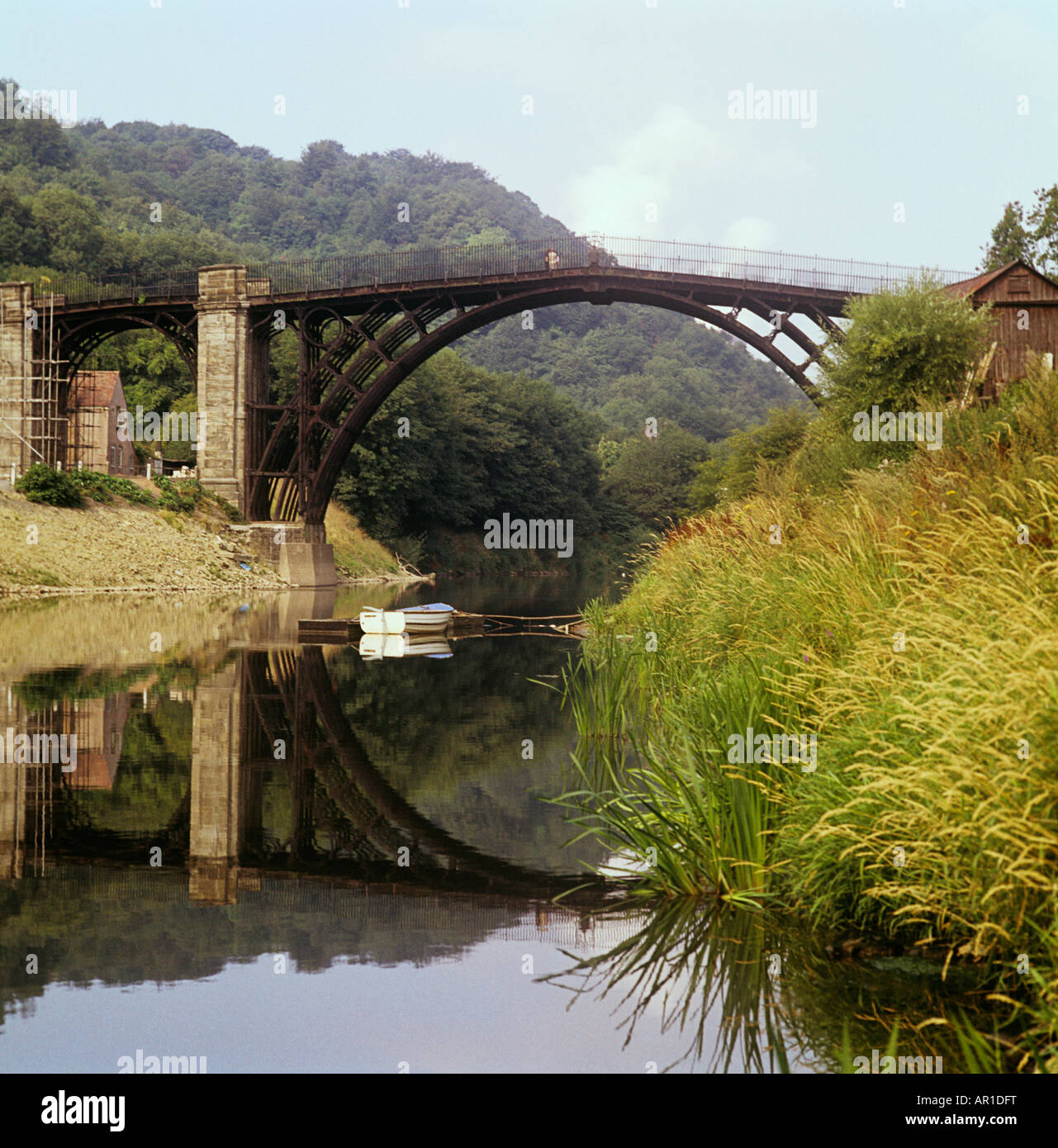 The Iron Bridge crosses the River Severn,at Ironbridge village of Ironbridge, in